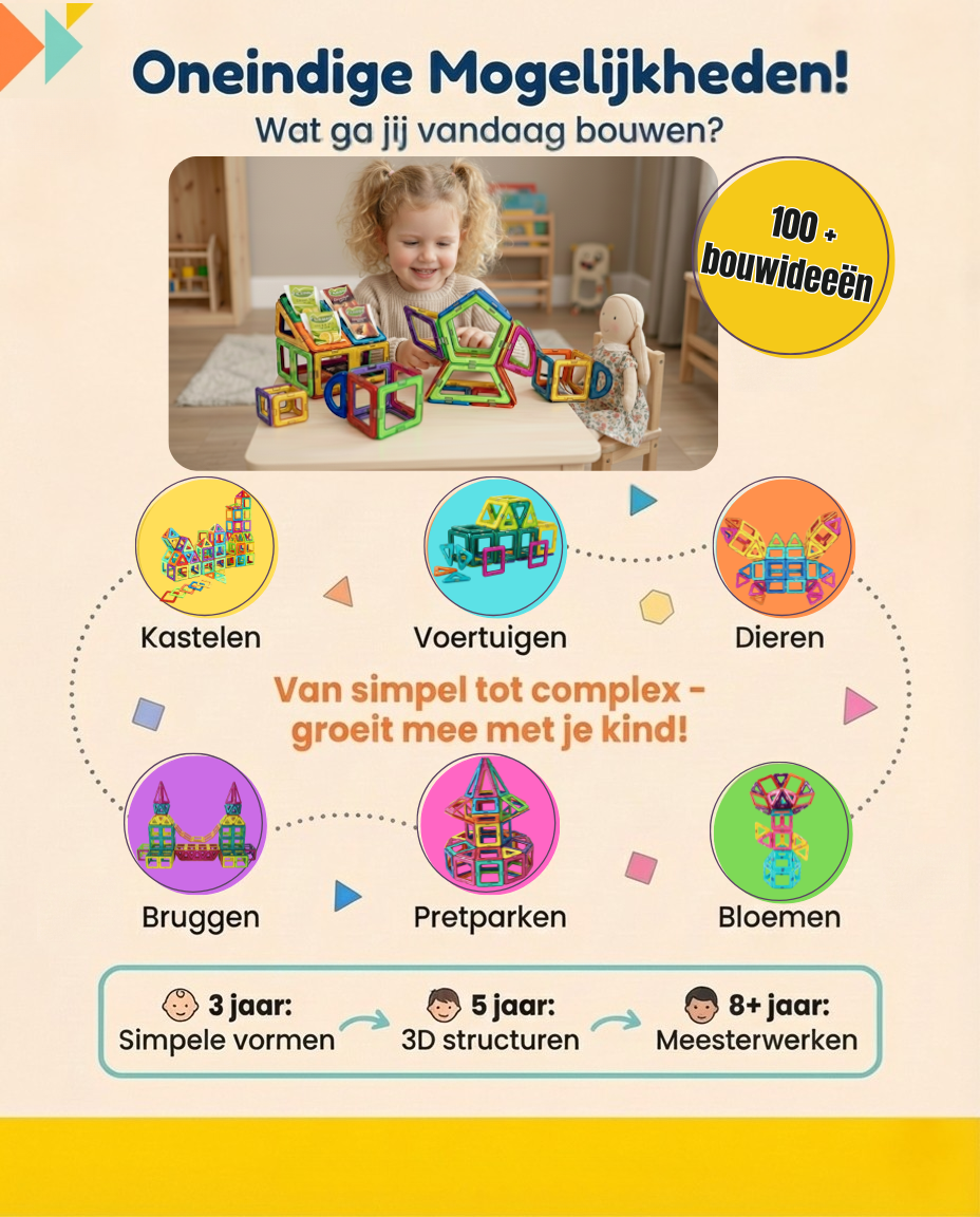 MaxxyTiles 60 stuks| Magnetische Tegels (3+)