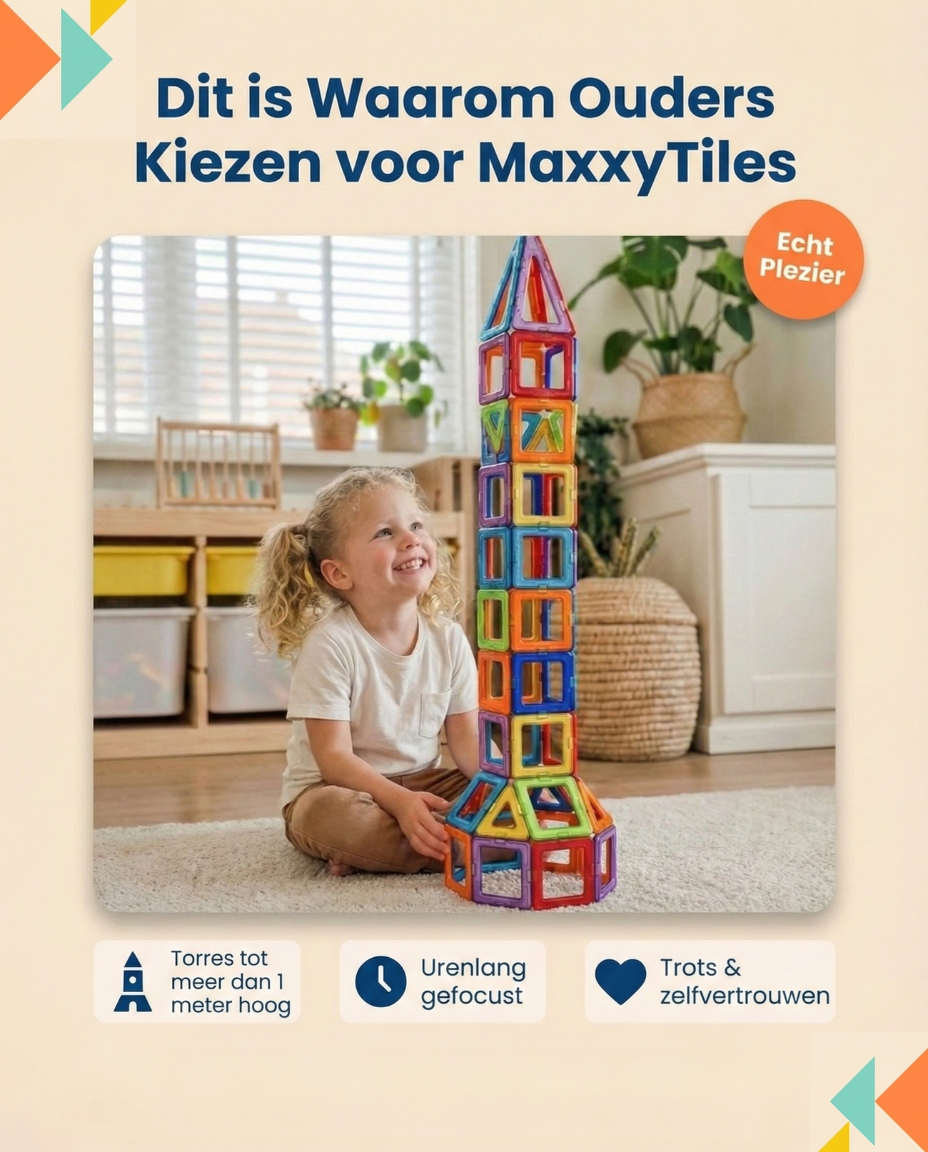 MaxxyTiles 60 stuks| Magnetische Tegels (3+)