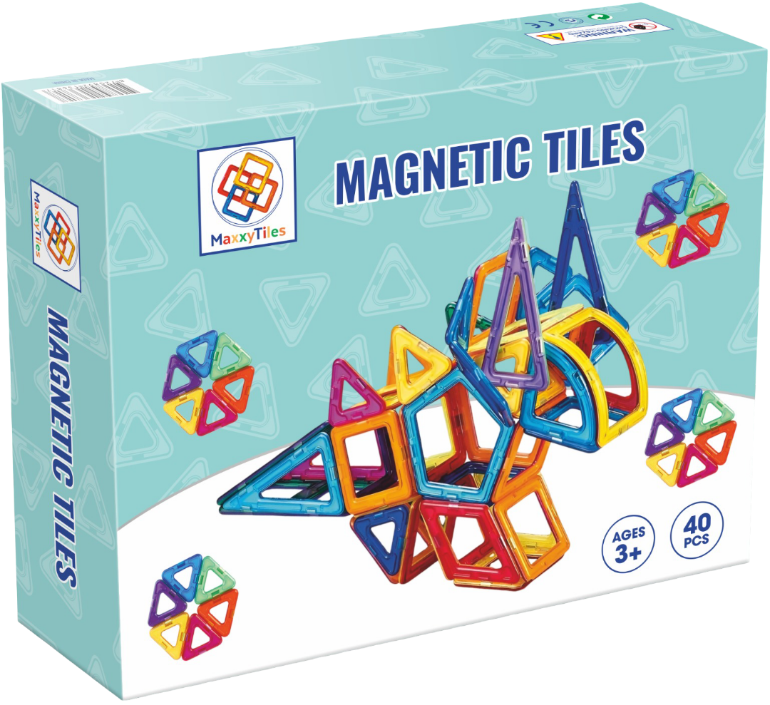 MaxxyTiles 40 stuks| Magnetische Tegels (3+)